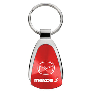 Mazda 3 Keychain & Keyring - Red Teardrop