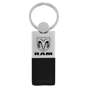 Dodge Ram Keychain & Keyring - Duo Premium Black Leather