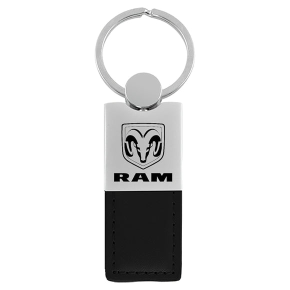 Dodge Ram Keychain & Keyring - Duo Premium Black Leather
