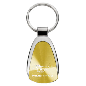Ford Mustang Keychain & Keyring - Gold Teardrop