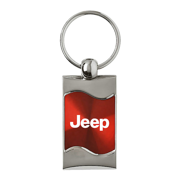 Jeep Keychain & Keyring - Red Wave