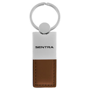Nissan Sentra Keychain & Keyring - Duo Premium Brown Leather