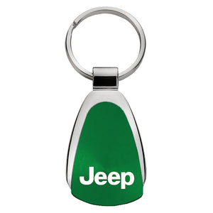Jeep Keychain & Keyring - Green Teardrop