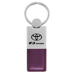 Toyota FJ Cruiser Keychain & Keyring - Duo Premium Purple Leather