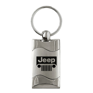 Jeep Grill Keychain & Keyring - Silver Wave