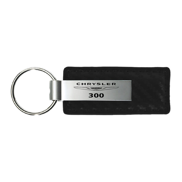Chrysler 300 Keychain & Keyring - Carbon Fiber Texture Leather