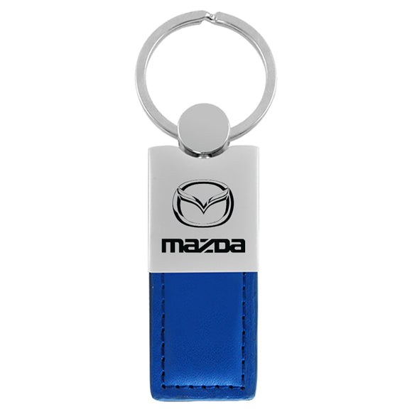 Mazda Keychain & Keyring - Duo Premium Blue Leather