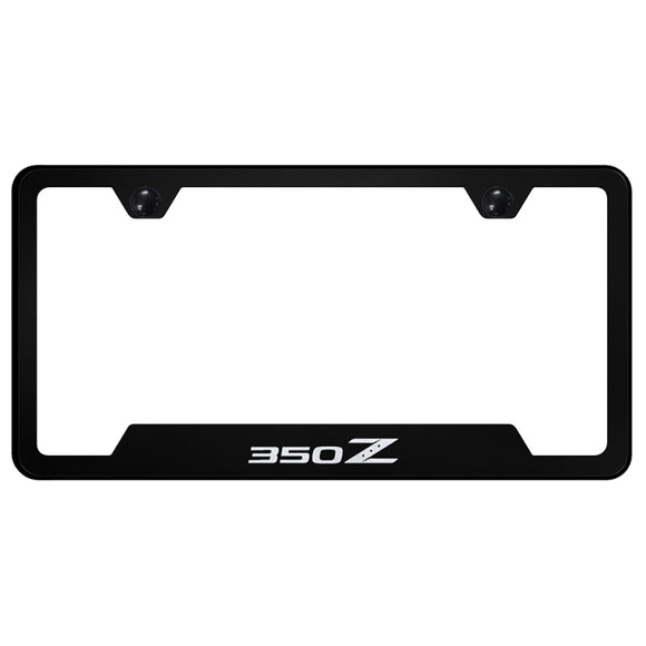 Nissan 350Z License Plate Frame - Laser Etched Cut-Out Frame - Black