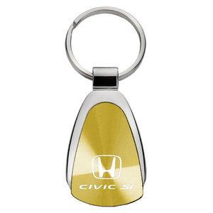 Honda Civic SI Keychain & Keyring - Gold Teardrop