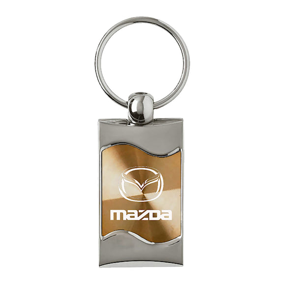Mazda Keychain & Keyring - Gold Wave