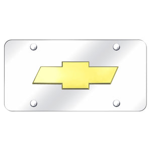 Chevrolet (New) Logo Gold on Chrome Plate