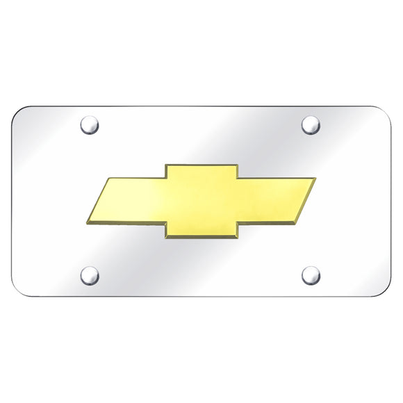 Chevrolet (New) Logo Gold on Chrome Plate