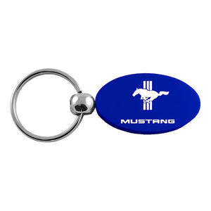 Ford Mustang Tri-Bar Keychain & Keyring - Blue Oval