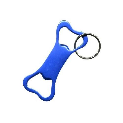 Dog Bone Bottler Opener Keychain & Keyring - Blue