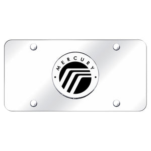 Mercury Logo on Chrome License Plate