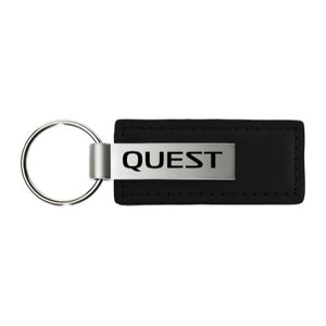 Nissan Quest Black Leather Auto Key Chain & Key Ring