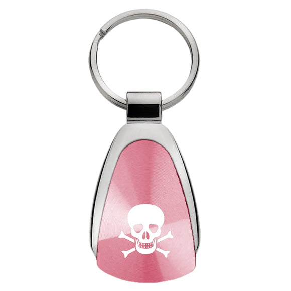 Skull Keychain & Keyring - Pink Teardrop