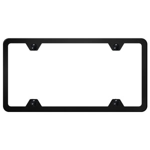 Blank License Plate Frame - 4 Hole Slimline Frame - Black Powder-Coated Stainless Steel