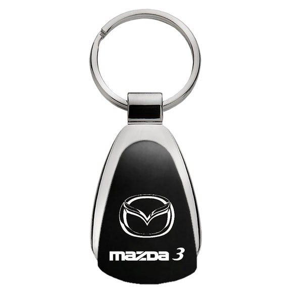 Mazda 3 Keychain & Keyring - Black Teardrop