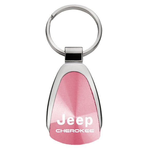 Jeep Cherokee Keychain & Keyring - Pink Teardrop