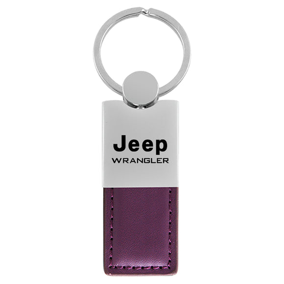 Jeep Wrangler Keychain & Keyring - Duo Premium Purple Leather
