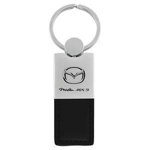 Mazda Miata MX-5 Keychain & Keyring - Duo Premium Black Leather