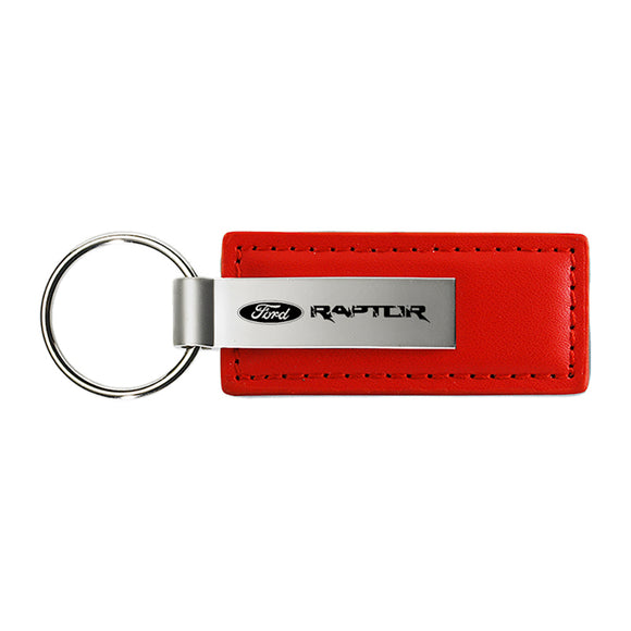 Ford Raptor Keychain & Keyring - Red Premium Leather