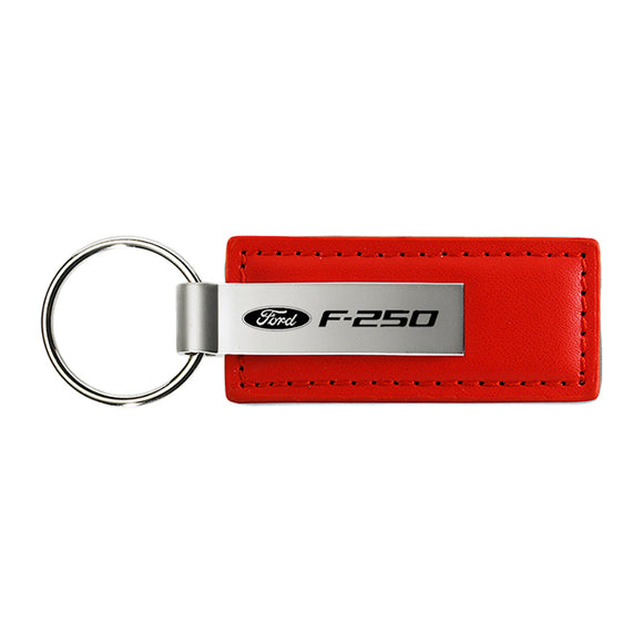 Ford F-250 Keychain & Keyring - Red Premium Leather