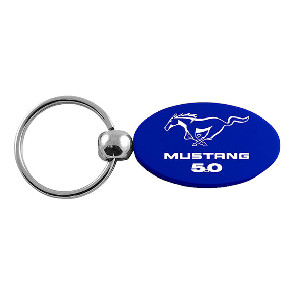 Ford Mustang 5.0 Keychain & Keyring - Blue Oval