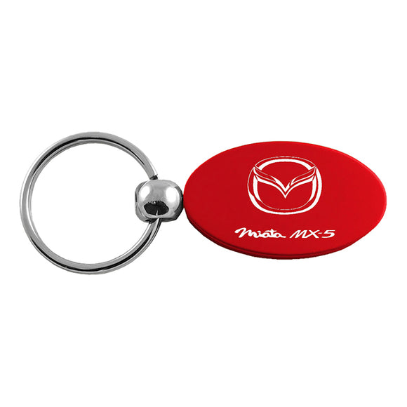 Mazda Miata MX-5 Keychain & Keyring - Red Oval