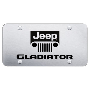 Jeep Gladiator Name and Logo License Plate - Laser Etched Brushed