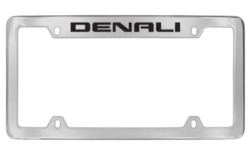 GMC Denali Chrome Plated Metal Top Engraved License Plate Frame Holder