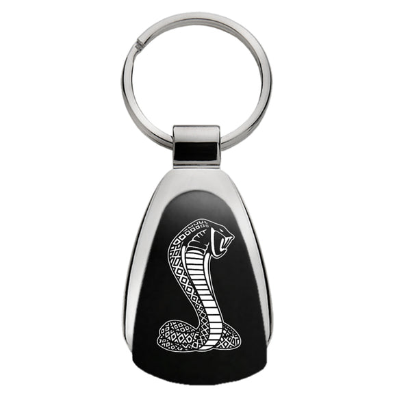 Ford Mustang Shelby Cobra Keychain & Keyring - Black Teardrop