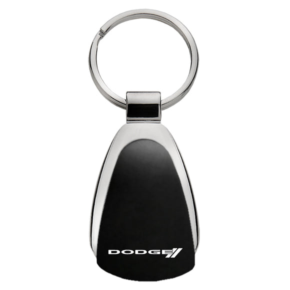 Dodge Stripe Keychain & Keyring - Black Teardrop
