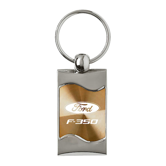 Ford F-350 Keychain & Keyring - Gold Wave