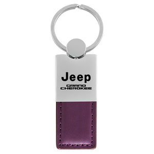 Jeep Grand Cherokee Keychain & Keyring - Duo Premium Purple Leather