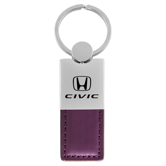 Honda Civic Keychain & Keyring - Duo Premium Purple Leather