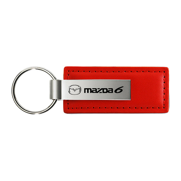 Mazda 6 Keychain & Keyring - Red Premium Leather