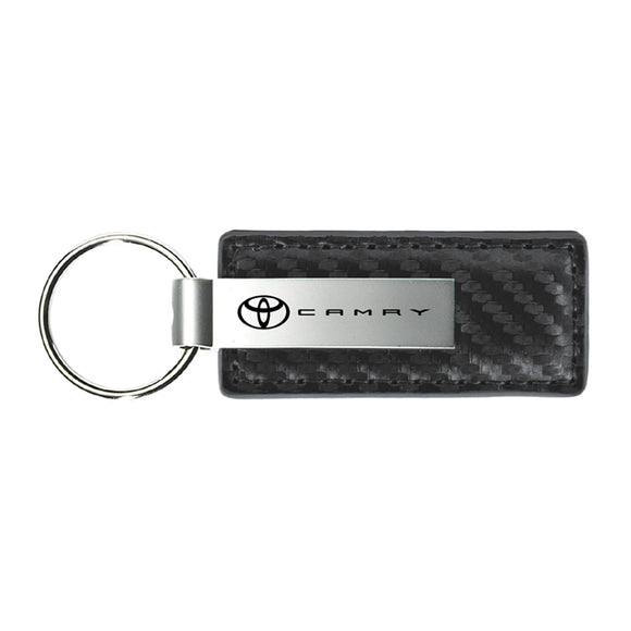 Toyota Camry Keychain & Keyring - Gun Metal Carbon Fiber Texture Leather