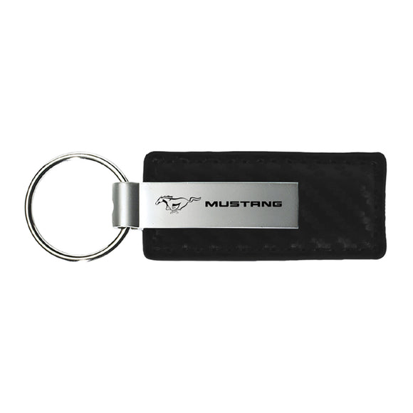 Ford Mustang Keychain & Keyring - Carbon Fiber Texture Leather