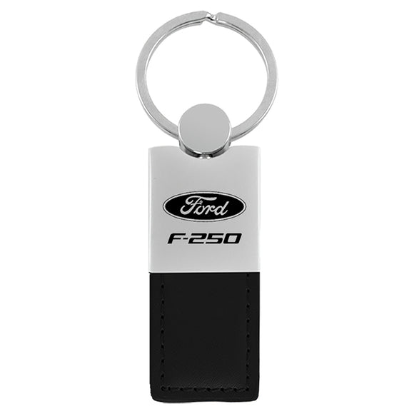Ford F-250 Keychain & Keyring - Duo Premium Black Leather