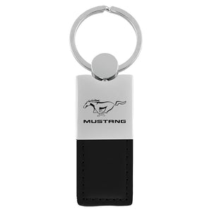 Ford Mustang Keychain & Keyring - Duo Premium Black Leather