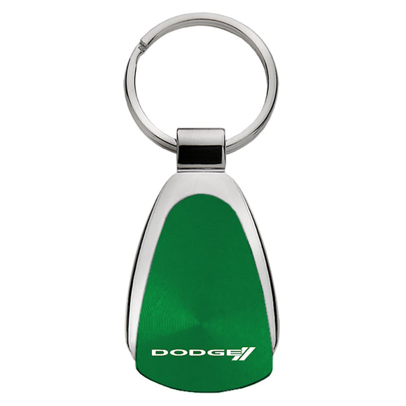 Dodge Stripe Keychain & Keyring - Green Teardrop