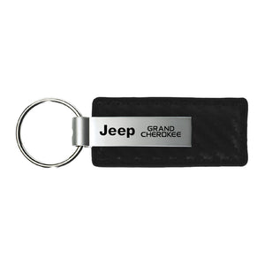 Jeep Grand Cherokee Keychain & Keyring - Carbon Fiber Texture Leather