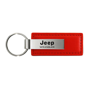 Jeep Wrangler Keychain & Keyring - Red Premium Leather
