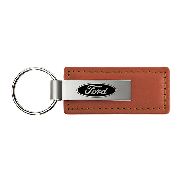Ford Keychain & Keyring - Brown Premium Leather
