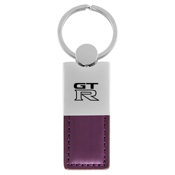 Nissan GT-R Keychain & Keyring - Duo Premium Purple Leather