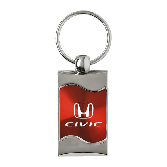 Honda Civic Keychain & Keyring - Red Wave