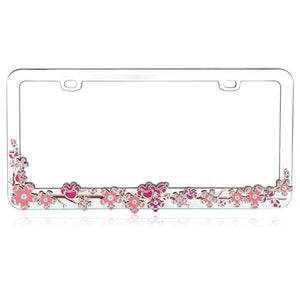 Pink Cherry Blossom Tree Metal Frame