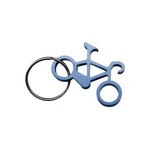 Bicycle Keychain & Keyring - Bottle Opener - Blue